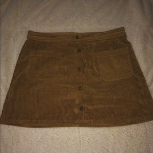 Button Down Corduroy Brown Skirt.